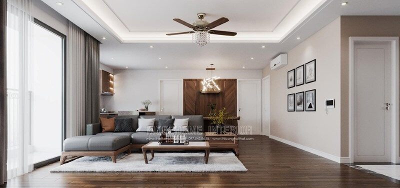 Hãy xem xét việc sử dụng một mẫu sofa phòng khách bằng gỗ óc chó sang trọng để thiết kế căn hộ chung cư Imperia Sky Garden Hà Nội.